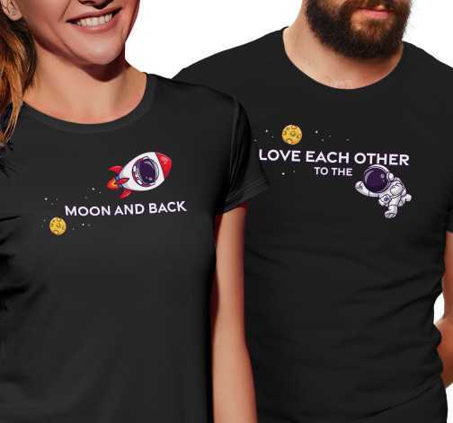 Dámské tričko s potiskem “Love each other to the Moon and back”