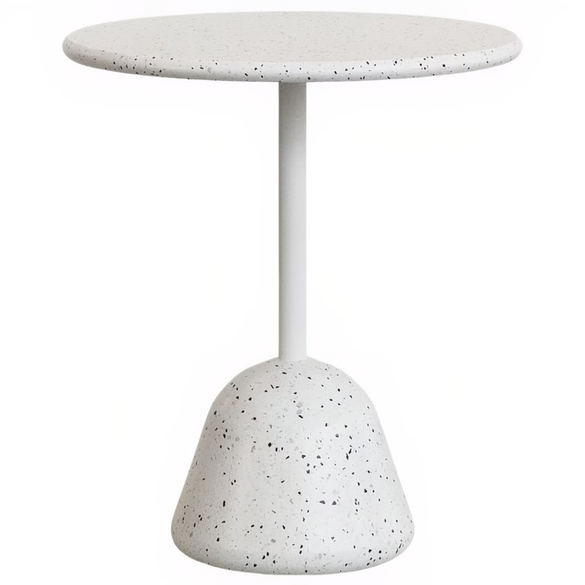 Bílý terrazzo zahradní stůl Kave Home Saura 70 cm