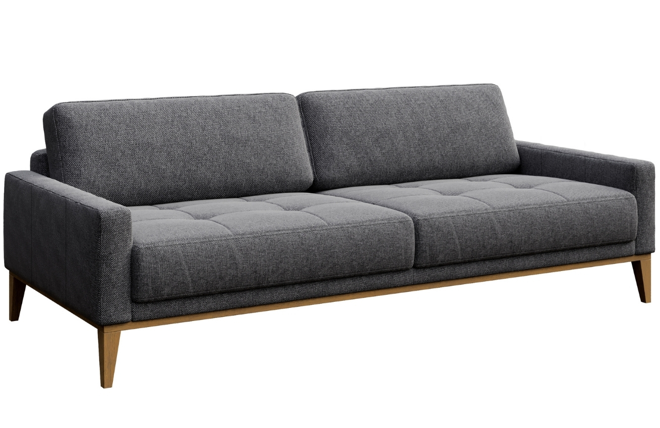 Tmavě šedá látková třímístná pohovka MESONICA Musso Tufted 211 cm