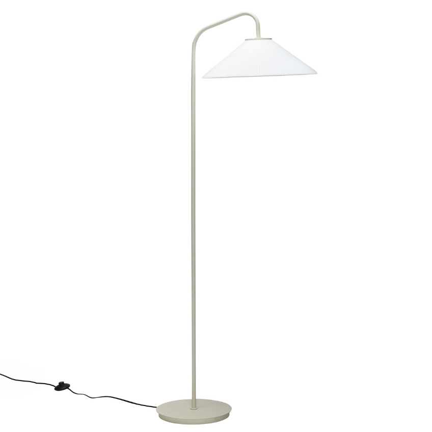 Béžová skleněná stojací lampa Hübsch Solid 158 cm