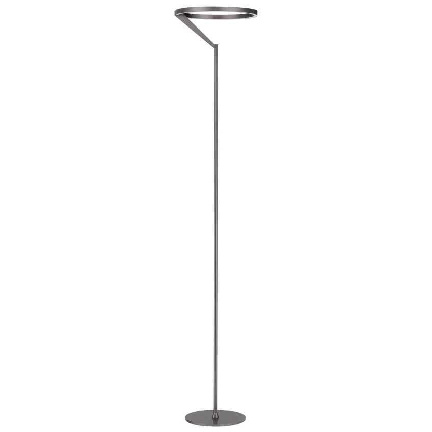 Stříbrnošedá kovová stojací LED lampa Nova Luce Tilia 168 cm